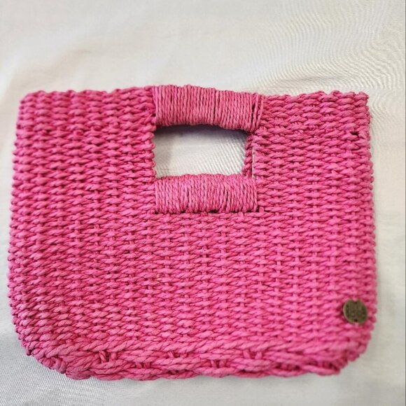 Billa Bong Women's Pink Woven Handbag  Australia Brand Cream Cloth Lining - Picture 1 of 7